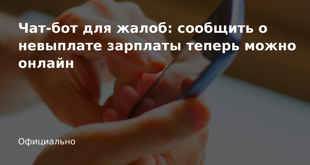 Чат-бот для жалоб: сообщить о невыплате зарплаты теперь можно онлайн ...